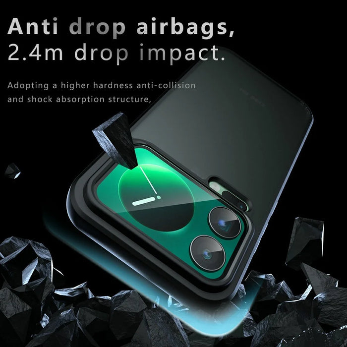 For Xiaomi 17 Pro Max Case Skin-Touch TPU + PC Matte Phone Back Cover, Transparent Black - 5