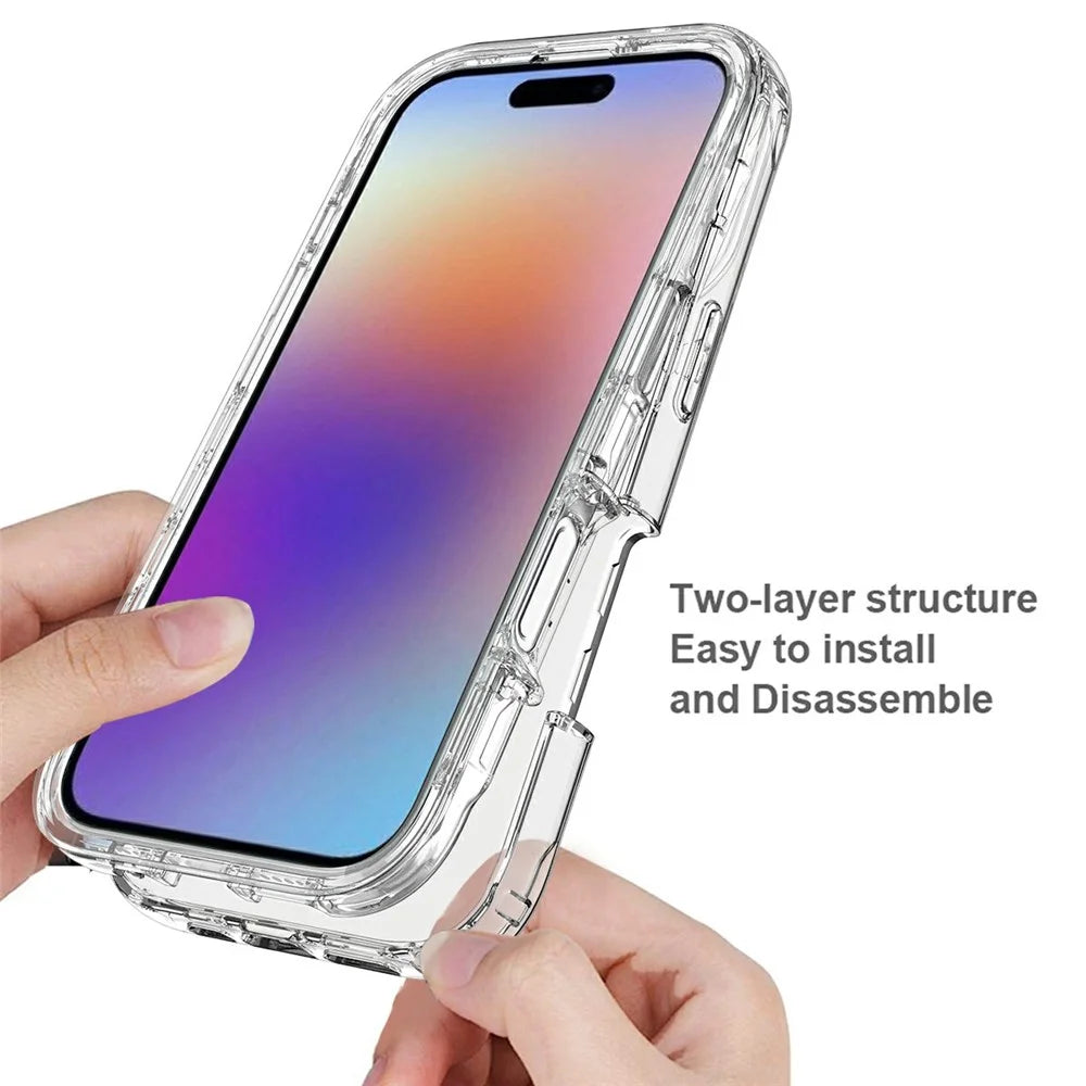 For iPhone 17 Case PC + TPU Gradient Color Mobile Phone Cover - Transparent - 2