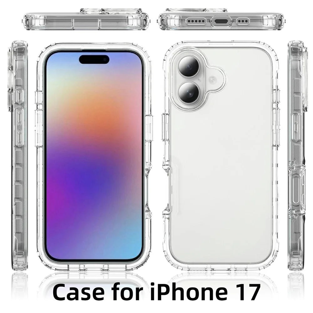 For iPhone 17 Case PC + TPU Gradient Color Mobile Phone Cover - Transparent - 6