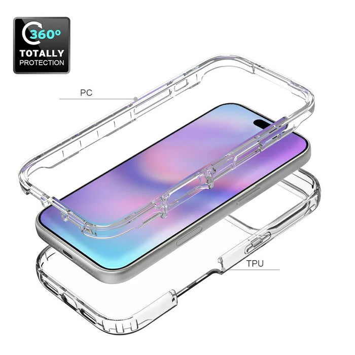 For iPhone 18 Pro / 17 Pro Case PC + TPU Gradient Color Mobile Phone Cover - Transparent - 4
