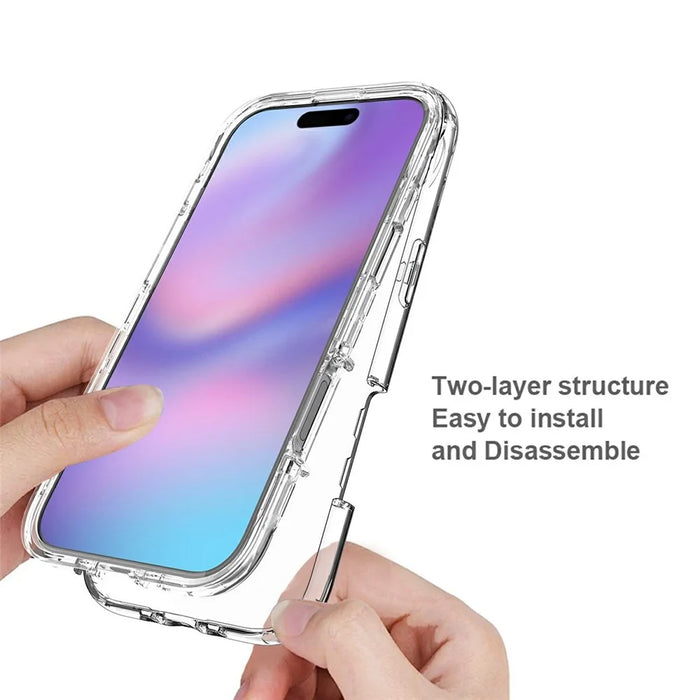 For iPhone Air Case PC + TPU Gradient Color Mobile Phone Cover - Transparent - 2