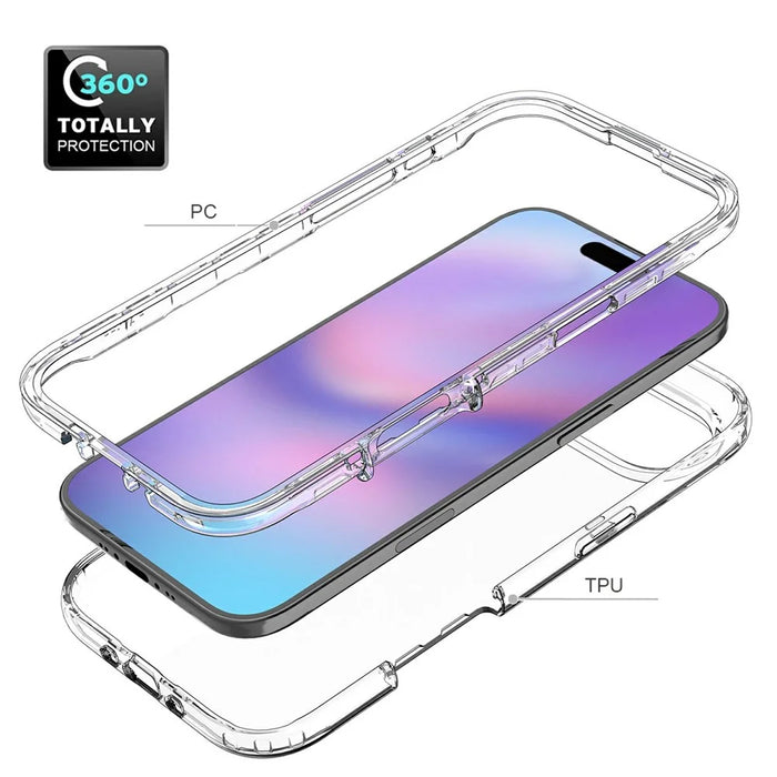 For iPhone Air Case PC + TPU Gradient Color Mobile Phone Cover - Transparent - 4