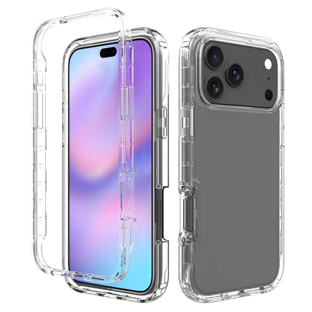 For iPhone 18 Pro Max / 17 Pro Max Case PC + TPU Gradient Color Mobile Phone Cover - Transparent - 1