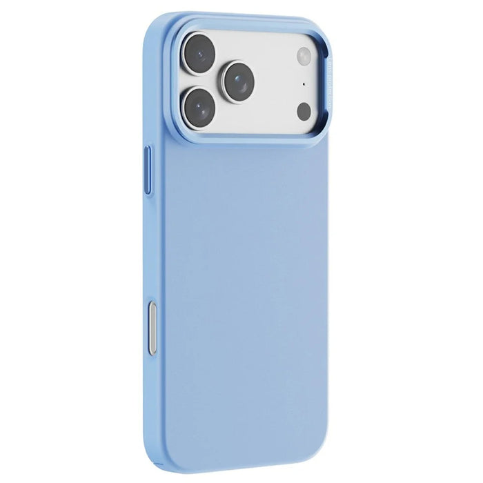 For iPhone 17 Pro Magnetic Case Plant-based Fiber + PC Phone Cover with Metal Lens Frame - Blue - 3