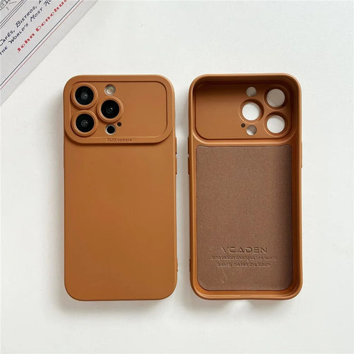 YCADEN For iPhone 13 Pro Case Precision Cutout TPU Protective Phone Cover - Brown - 2