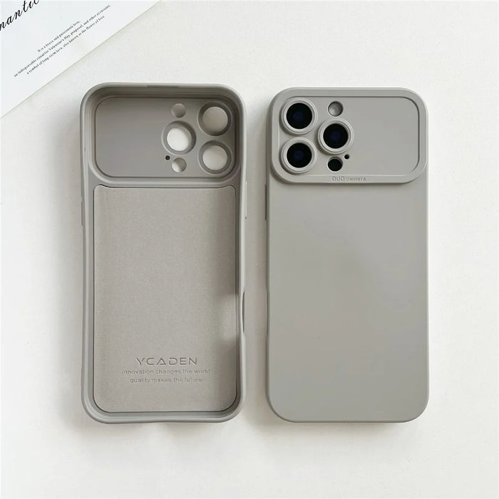 YCADEN For iPhone 16 Pro Max Case Precision Cutout TPU Protective Phone Cover - Titanium Grey - 2