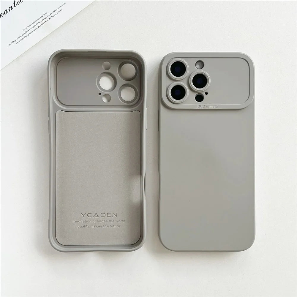 YCADEN For iPhone 16 Pro Case Precision Cutout TPU Protective Phone Cover - Titanium Grey - 2