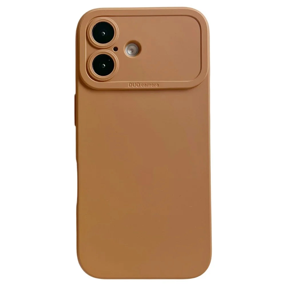 YCADEN For iPhone 16 Plus Case Precision Cutout TPU Protective Phone Cover - Brown - 1