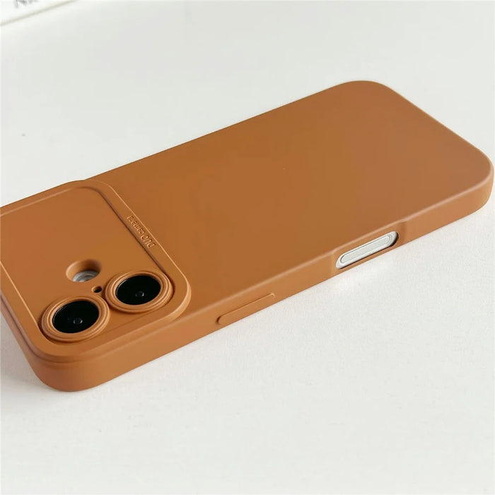 YCADEN For iPhone 16 Plus Case Precision Cutout TPU Protective Phone Cover - Brown - 5