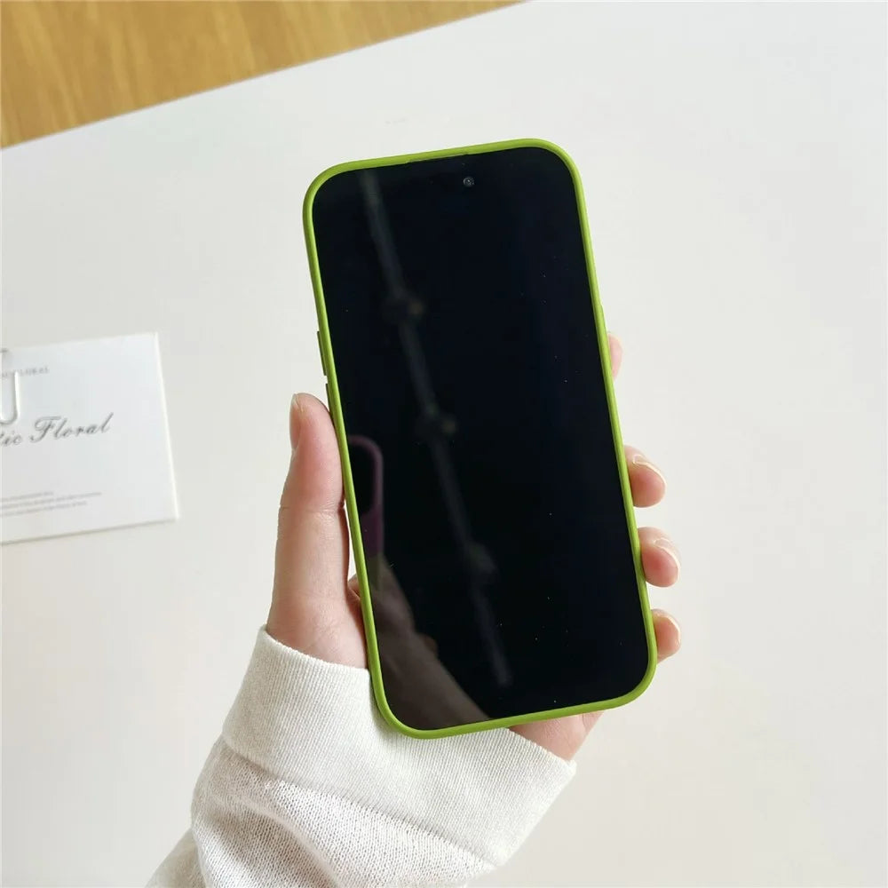 YCADEN For iPhone 15 Case Precision Cutout TPU Protective Phone Cover - Green - 3
