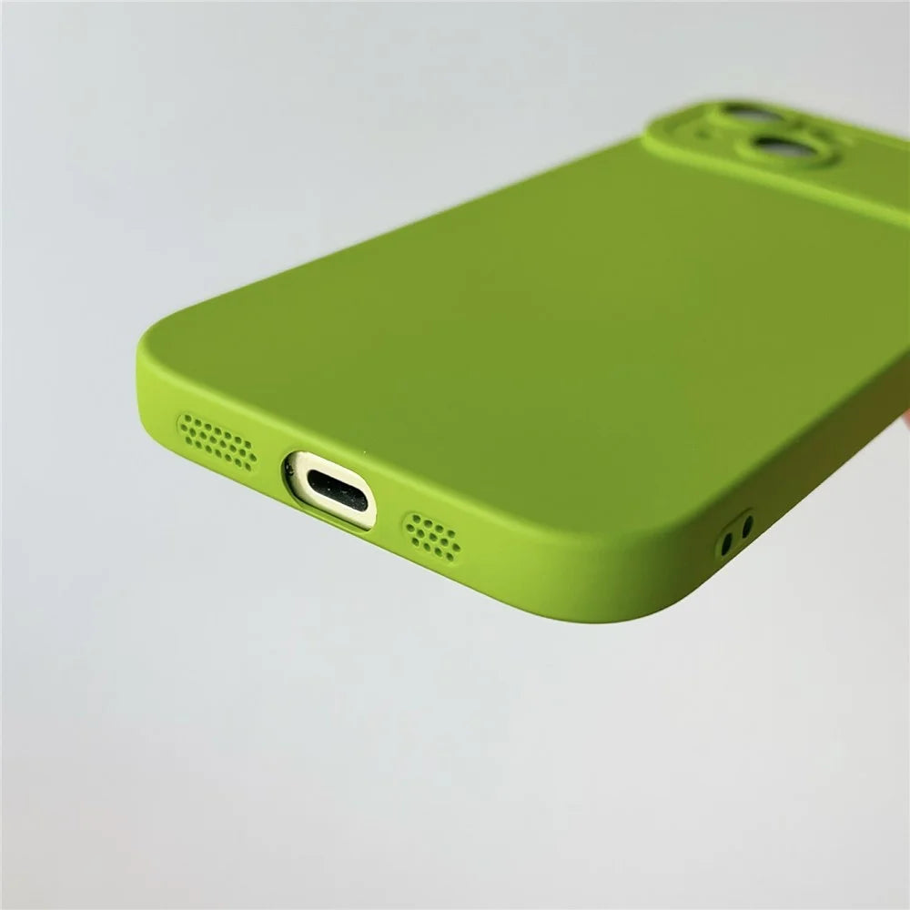 YCADEN For iPhone 15 Case Precision Cutout TPU Protective Phone Cover - Green - 6