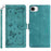 For iPhone 17e / 16e Case Garden Imprinted PU Leather Wallet Phone Cover with Wrist Strap - Green - 1