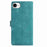 For iPhone 17e / 16e Case Garden Imprinted PU Leather Wallet Phone Cover with Wrist Strap - Green - 4