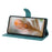 For iPhone 17e / 16e Case Garden Imprinted PU Leather Wallet Phone Cover with Wrist Strap - Green - 6