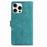 For iPhone 16 Pro Max Case Garden Imprinted PU Leather Wallet Phone Cover with Wrist Strap - Green - 4