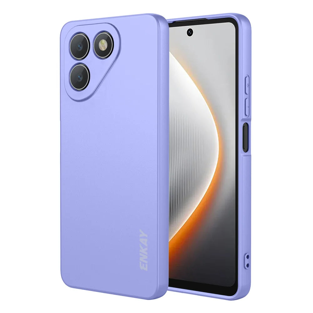 ENKAY HAT PRINCE For TECNO Pova 7 4G Silicone Case   Straight Edge Cell Phone Back Cover - Purple - 1