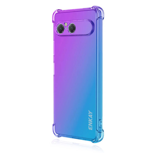 ENKAY For Sony Xperia 10 VII TPU Case  Thickened Four Corner Drop-proof Phone Back Cover - Purple / Blue - 1