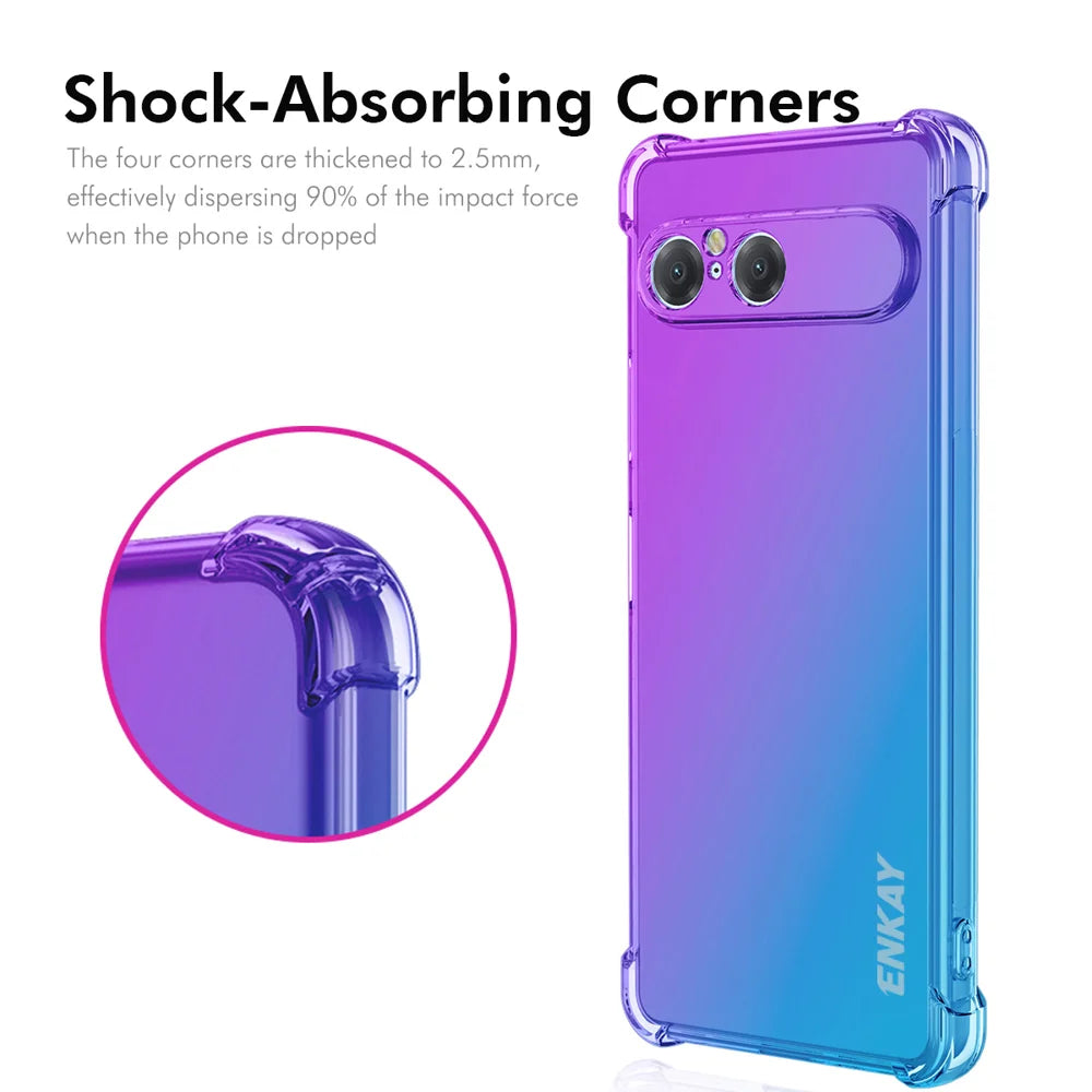 ENKAY For Sony Xperia 10 VII TPU Case  Thickened Four Corner Drop-proof Phone Back Cover - Purple / Blue - 2