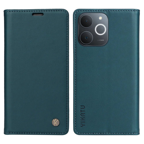 YIKATU For Realme Narzo 80 Lite 4G / Realme Note 70T 4G / Realme Note 70 4G / Realme C71 4G (India) Phone Cases  Magnetic Closure PU Leather Mobile Cover - Green - 1