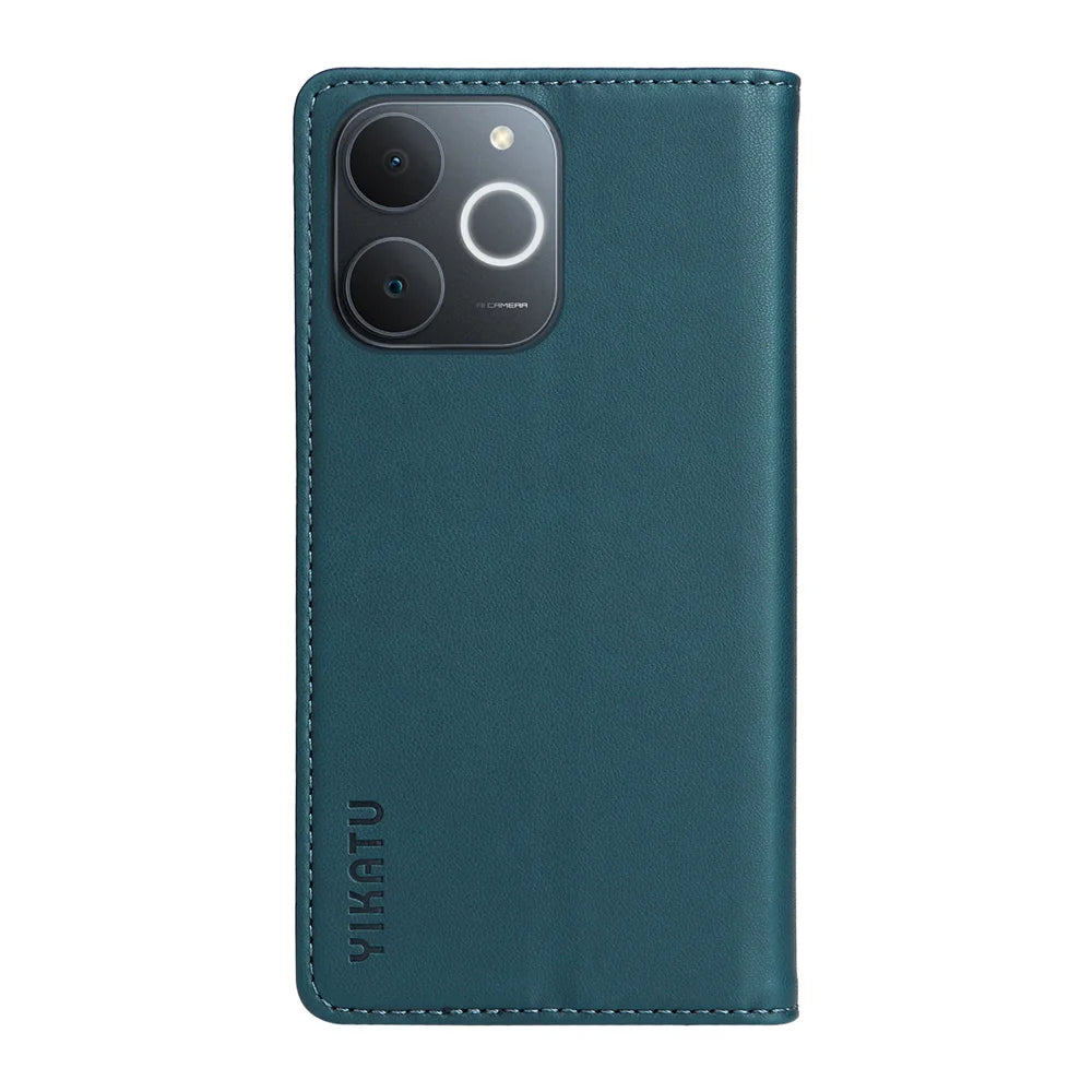 YIKATU For Realme Narzo 80 Lite 4G / Realme Note 70T 4G / Realme Note 70 4G / Realme C71 4G (India) Phone Cases  Magnetic Closure PU Leather Mobile Cover - Green - 6