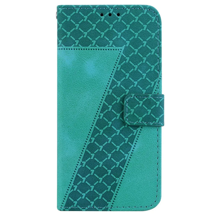 For Realme 15T 5G Stand Case 7-Shaped Pattern Imprint Leather Phone Cover with Strap - Green - 7