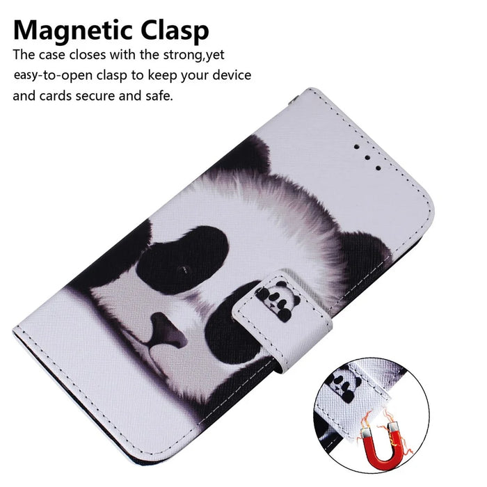 For Samsung Galaxy S26 Wallet Case Pattern Print Leather Phone Cover - Panda - 4
