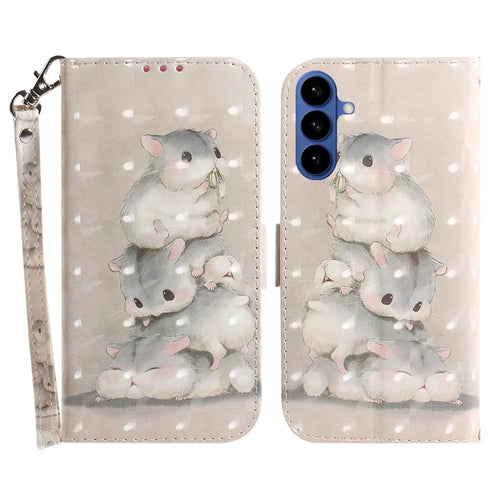 For Samsung Galaxy S26 Case Pattern Printing Leather Wallet Phone Cover with Wrist Strap - Stacking Squirrels - 1