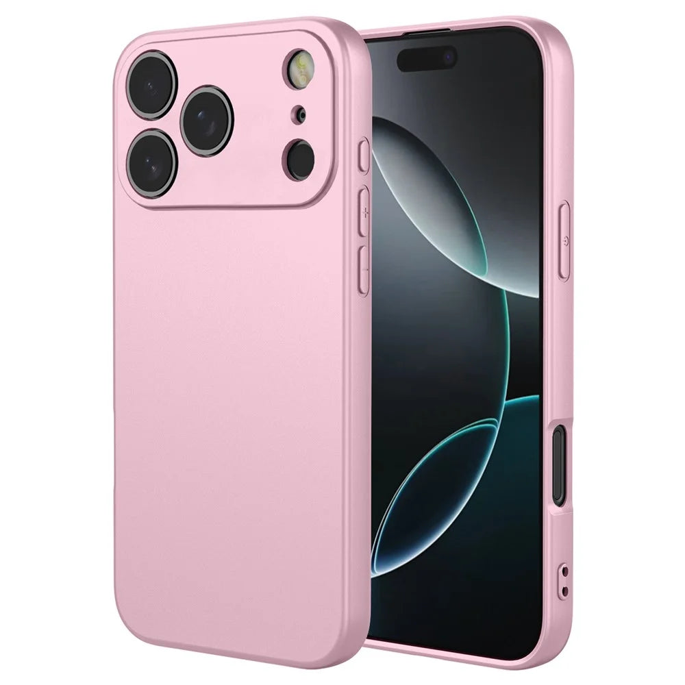For iPhone 17 Pro Case Liquid Silicone Feel Soft TPU Protective Phone Cover - Pink - 1