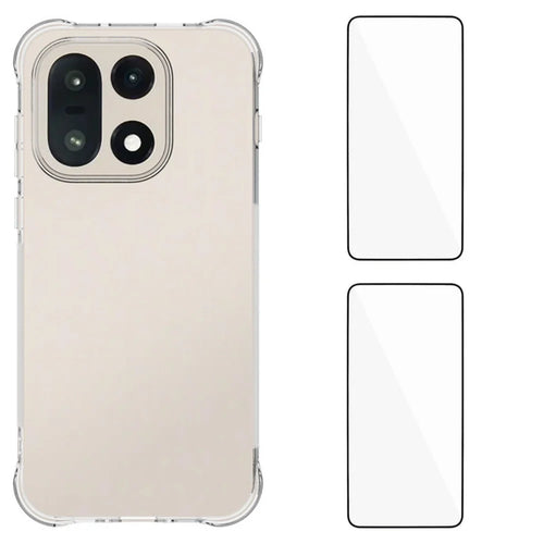 WANLONFENG For OnePlus 15 5G TPU Case  WL2 Series 2.0mm Phone Cover with 2Pcs Tempered Glass Films - Transparent - 1