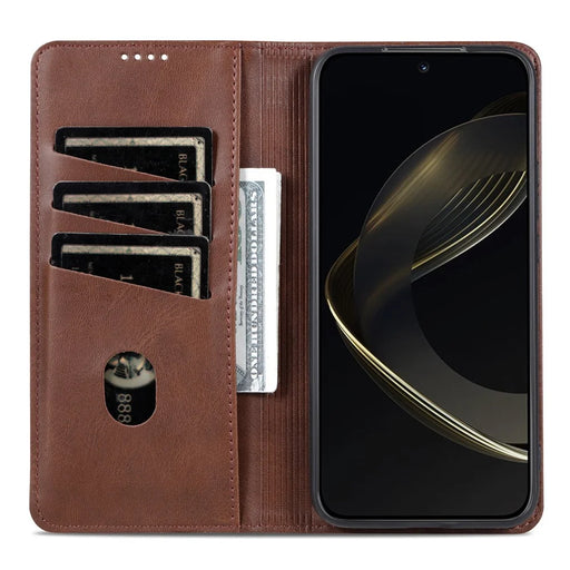 AZNS For vivo V60 Lite 5G Case Cowhide Texture PU Leather Wallet Phone Cover - Coffee - 2