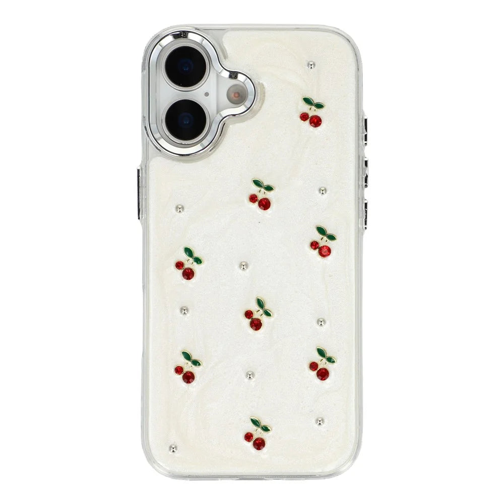 For iPhone 17 Case 3D Epoxy Cherry Design Soft TPU Back Cover - 3
