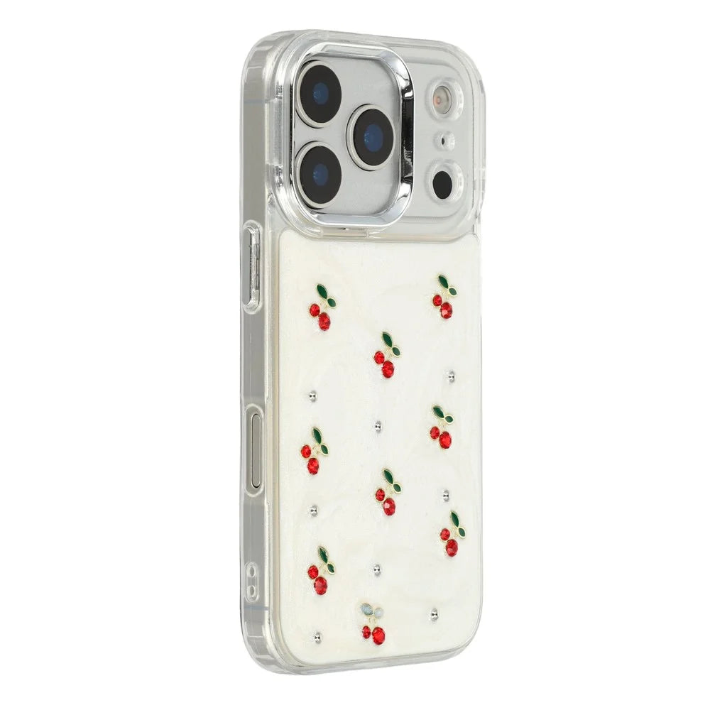 For iPhone 17 Pro For iPhone 17 Pro Case 3D Epoxy Cherry Design Soft TPU Back Cover - 1