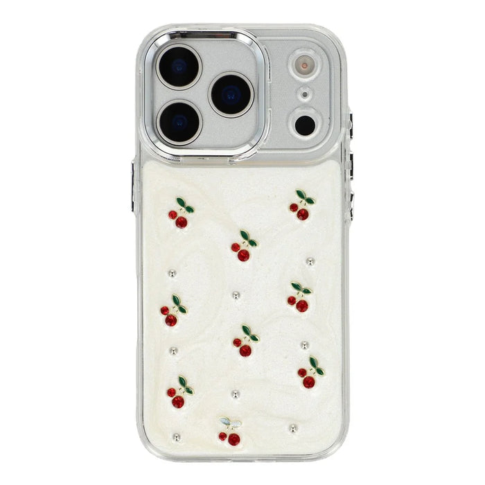 For iPhone 17 Pro Max Case 3D Epoxy Cherry Design Soft TPU Back Cover - 3