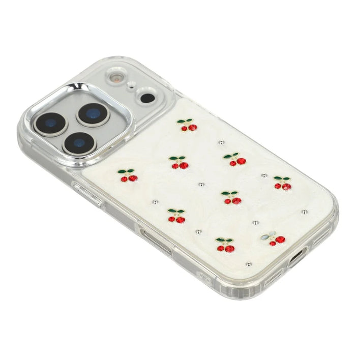 For iPhone 17 Pro Max Case 3D Epoxy Cherry Design Soft TPU Back Cover - 5