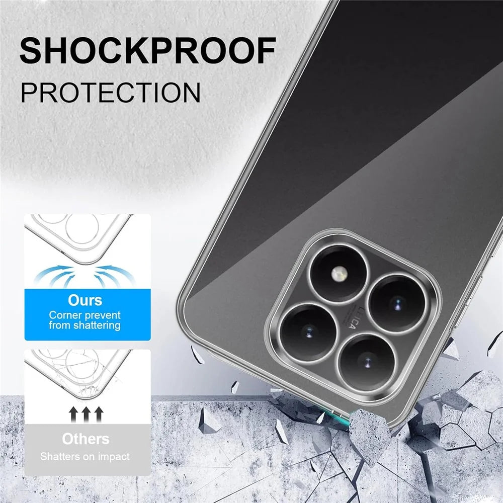 For Xiaomi 15T Clear TPU Anti-Scratch Phone Case + 2.5D Arc Edge Screen Protector - 3