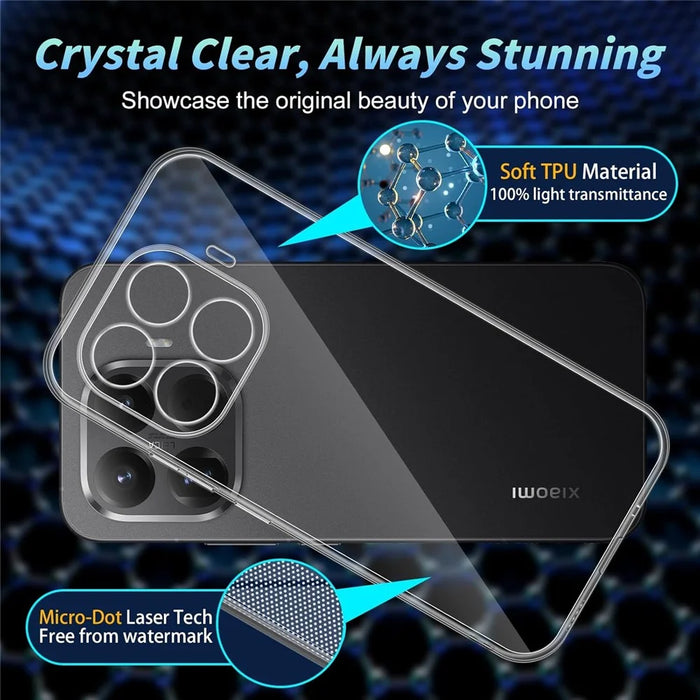 For Xiaomi 15T Pro Clear TPU Anti-Scratch Phone Case + 2.5D Arc Edge Screen Protector - 2