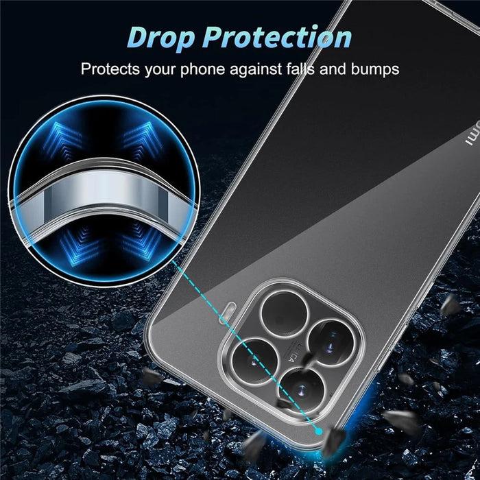 For Xiaomi 15T Pro Clear TPU Anti-Scratch Phone Case + 2.5D Arc Edge Screen Protector - 5