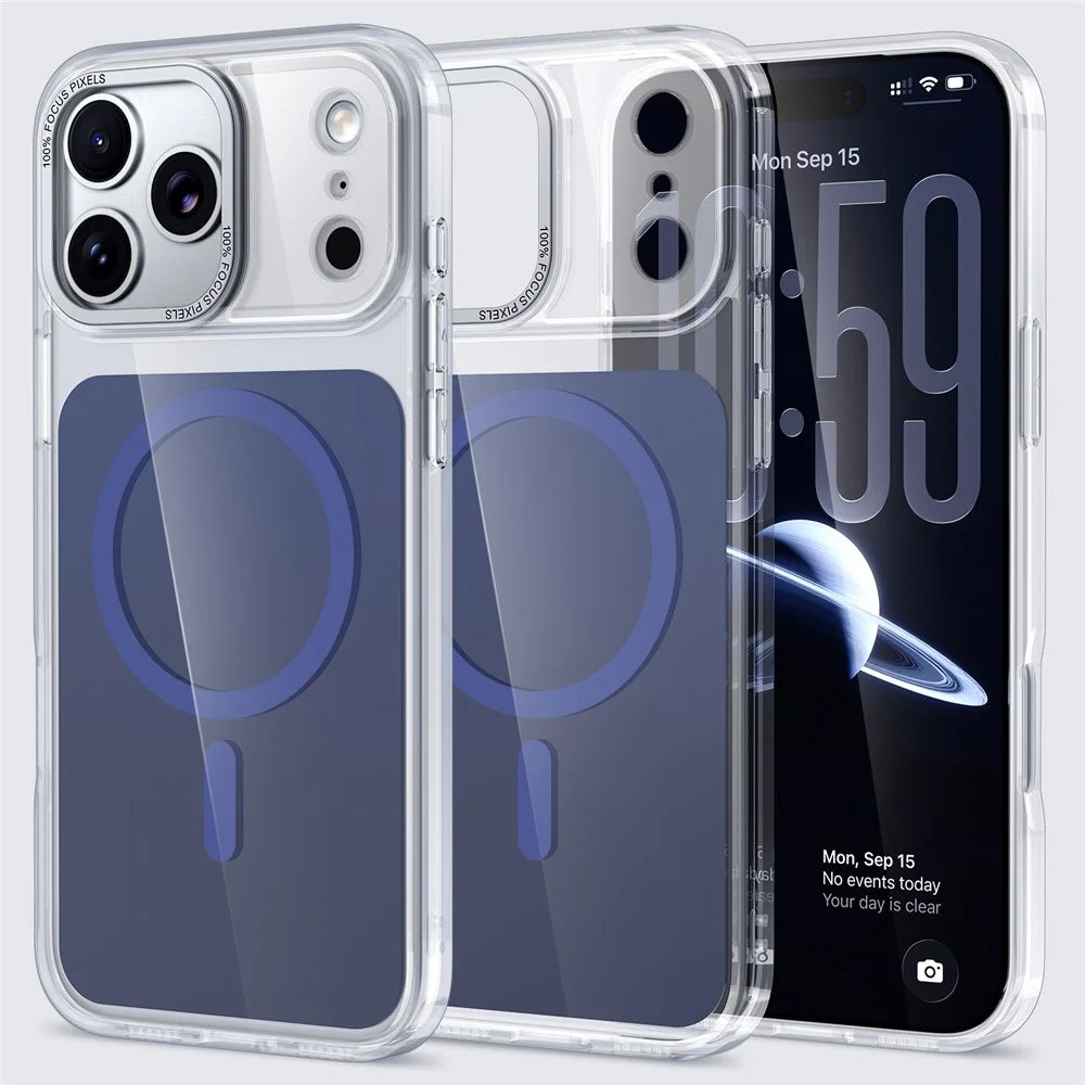 For iPhone 18 Pro / 17 Pro Case Compatible with MagSafe TPU Acrylic Phone Back Cover - Blue - 1