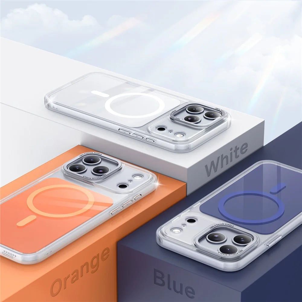 For iPhone 18 Pro Max / 17 Pro Max Case Compatible with MagSafe TPU Acrylic Phone Back Cover - Orange - 7