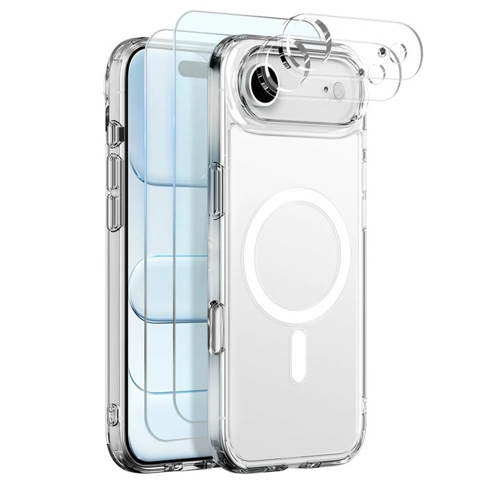NORTHJO 5 in 1 Set for iPhone Air Magnetic Case PC + TPU Phone Cover with 2 Front Screen Protector + 2 Lens Film - 1