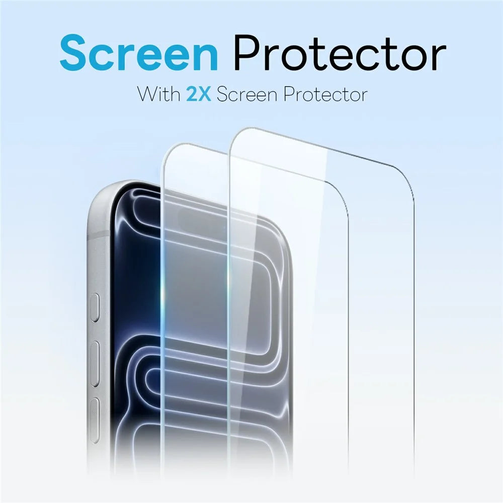 NORTHJO 5 in 1 Set for iPhone 17 Pro Max Magnetic Case PC + TPU Phone Cover with 2 Front Screen Protector + 2 Lens Film - 3