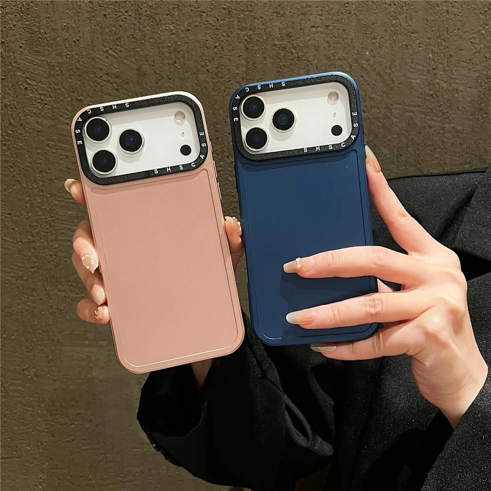 For iPhone 18 Pro / 17 Pro Case Black Lens Frame Metal Paint Finish PC + TPU Phone Back Cover - Black - 3