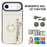 For iPhone Air Case Zipper RFID Blocking Retro Leather + TPU Phone Cover with Kickstand - White - 4