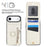 For iPhone Air Case Zipper RFID Blocking Retro Leather + TPU Phone Cover with Kickstand - White - 5
