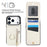 For iPhone 17 Pro Case Zipper RFID Blocking Retro Leather + TPU Phone Cover with Kickstand - White - 5
