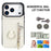 For iPhone 17 Pro Max Case Zipper RFID Blocking Retro Leather + TPU Phone Cover with Kickstand - White - 4