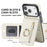 For iPhone 17 Pro Max Case Zipper RFID Blocking Retro Leather + TPU Phone Cover with Kickstand - White - 6