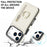For iPhone 17 Pro Max Case Zipper RFID Blocking Retro Leather + TPU Phone Cover with Kickstand - White - 7