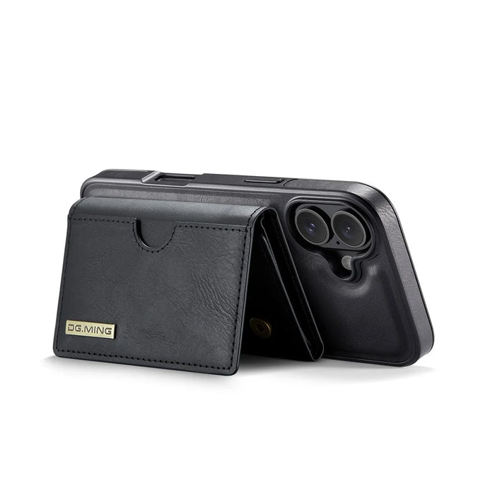 DG.MING M6 Series For iPhone 17 Case Magnetic Wallet PU + PC + TPU Phone Cover - Black - 4
