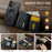 DG.MING M6 Series For iPhone 17 Case Magnetic Wallet PU + PC + TPU Phone Cover - Black - 6